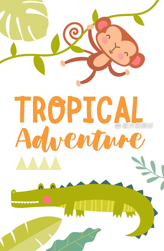 Tropical Adventure travel poster design